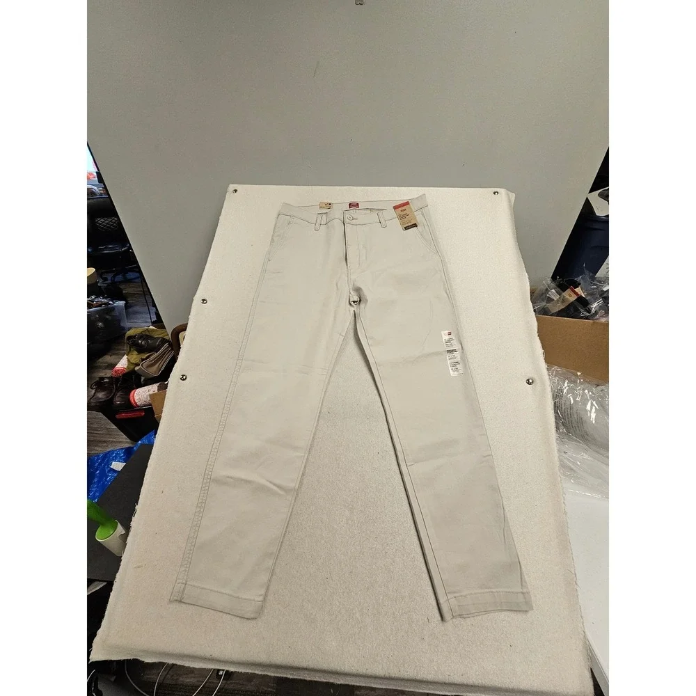 Levis XX Chino‎ Standard Taper Pants Mens 36x32 Beige Tan Stretch Twill New